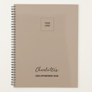Company Logo Simple Tan Elegant Appointment Book Planner