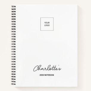 Company Logo Simple White Elegant Notebook Planner