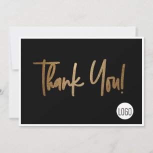 Company Logo Social Gold Black Thank you Invitation