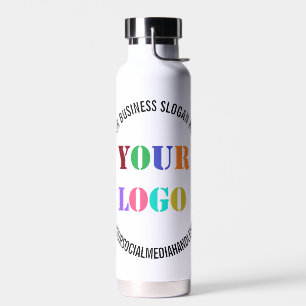 Company Logo Social Media Water Bottle Template
