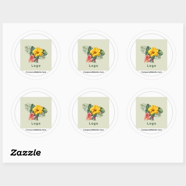 Company Logo Square Template  Classic Round Sticker (Sheet)