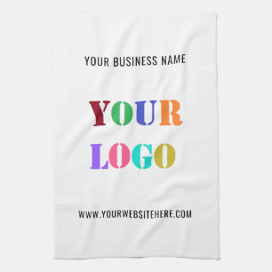 Company Logo Text Branded Kitchen Towel Example