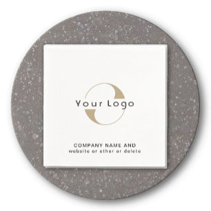 Company Logo & Text, Clean Minimal Brand Business Napkin