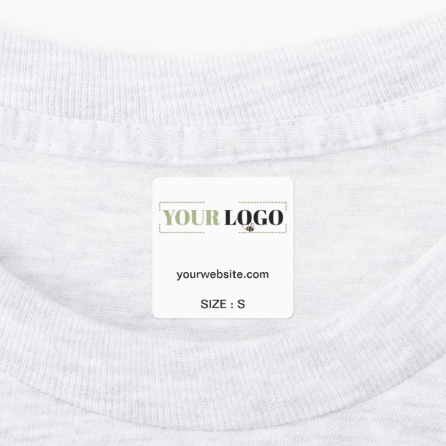 Company Logo Text Website or Size Clothing Garment (Affixed)