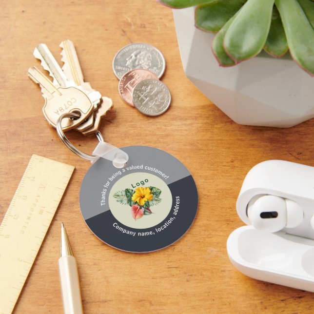 Company Logo Thank You Customer Giveaway Key Ring (Desk)