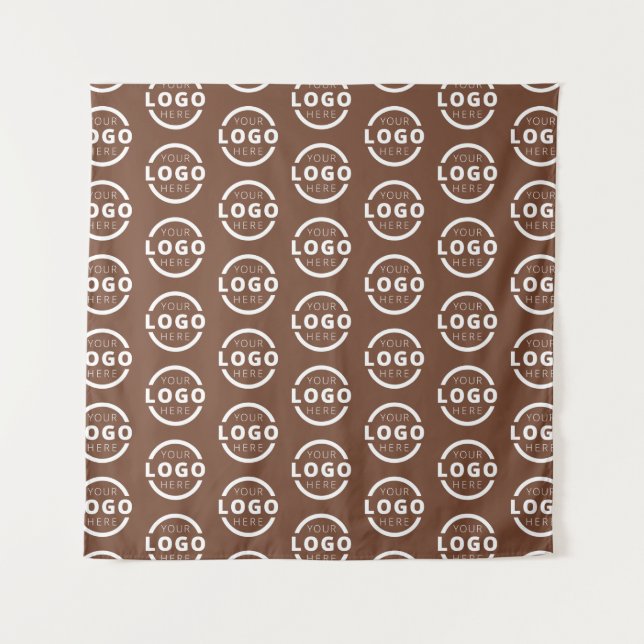 Company Logo Video Conference Backdrop Brown Tapestry (Front)
