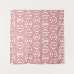 Company Logo Video Conference Backdrop Pink Tapestry