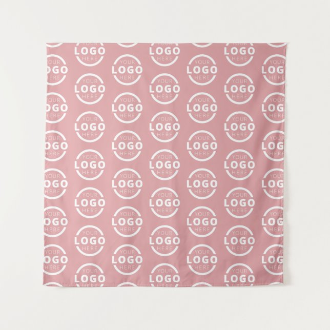 Company Logo Video Conference Backdrop Pink Tapestry (Front)