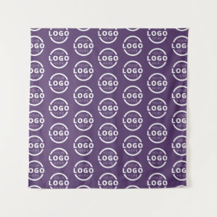 Company Logo Video Conference Backdrop Purple Tapestry