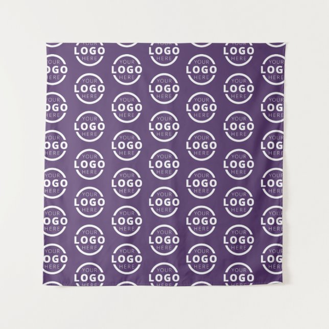 Company Logo Video Conference Backdrop Purple Tapestry (Front)