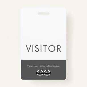 Company Logo Visitor Badge Gray ID Badge