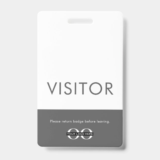 Company Logo Visitor Badge Grey ID Badge (Front)