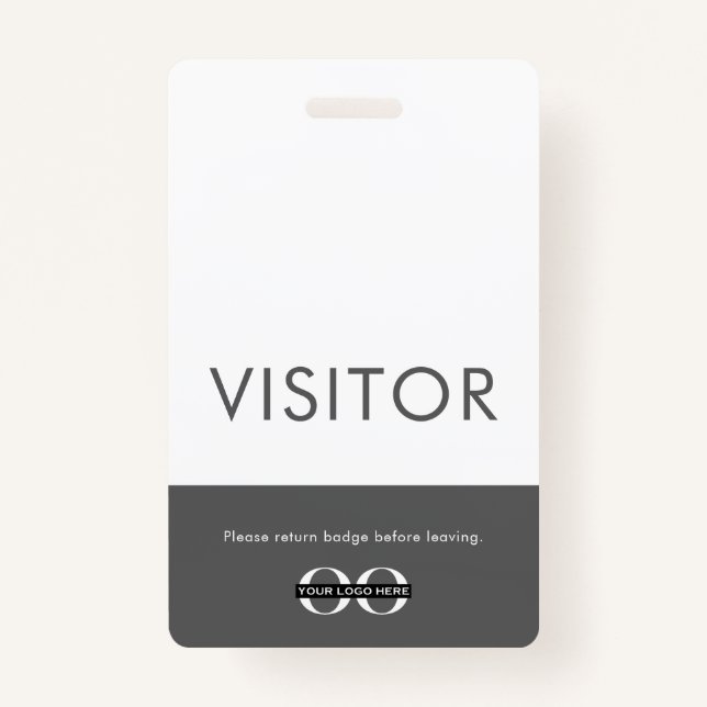 Company Logo Visitor Badge Grey ID Badge (Front)