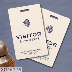 Company Logo Visitor Badge Hotel Resort ID Badge