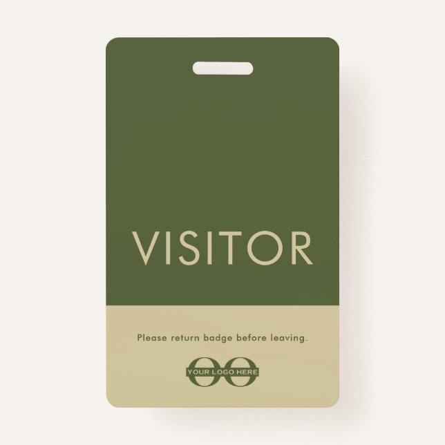 Company Logo Visitor Badge ID Badge (Front)
