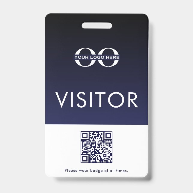 Company Logo Visitor Badge QR Code ID Badge (Front)