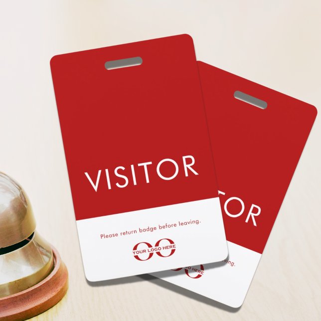 Company Logo Visitor Badge Red ID Badge (Creator Uploaded)
