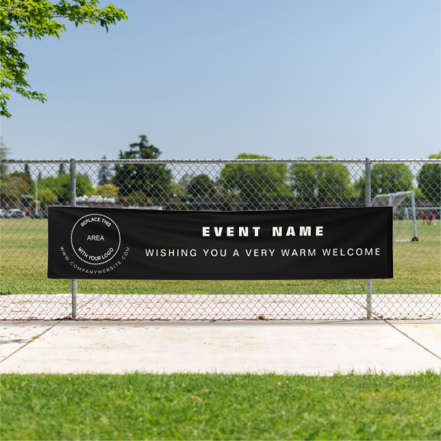 Company Logo Website Business Event Welcome Black Banner (Insitu)
