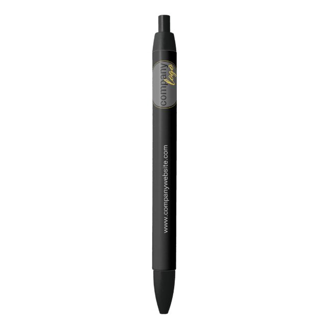 COMPANY LOGO WEBSITE PROMOTIONAL MARKETING BLACK INK PEN (Front Vertical)