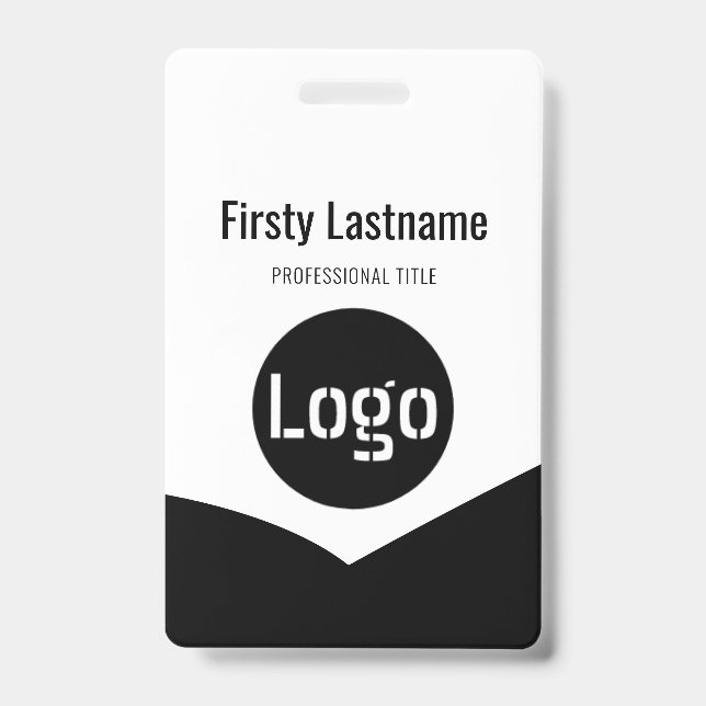 Company Logo with First and Last Names Bar Code Ba ID Badge (Front)