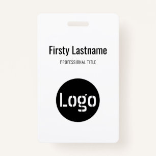 Company Logo with First and Last Names Bar Code Ba ID Badge