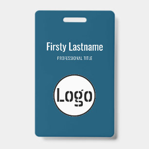 Company Logo with First and Last Names Bar Code Ba ID Badge