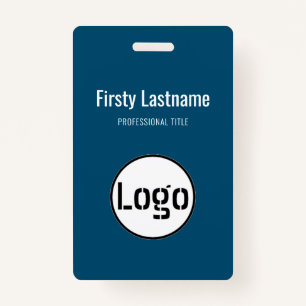 Company Logo with First and Last Names Bar Code Ba ID Badge