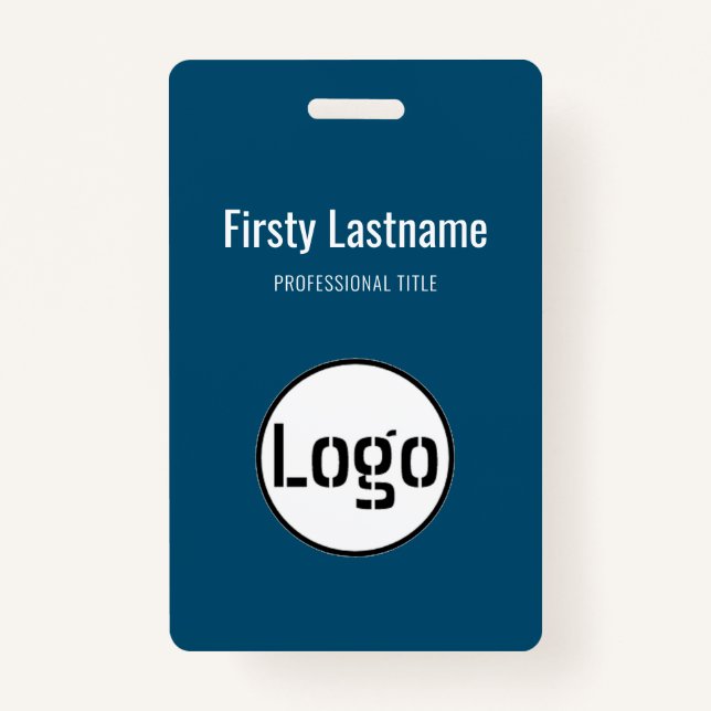 Company Logo with First and Last Names Bar Code Ba ID Badge (Front)