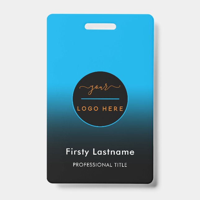 Company Logo with First and Last Names Bar Code Ba ID Badge (Front)