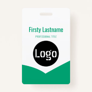 Company Logo with First and Last Names Bar Code Ba ID Badge