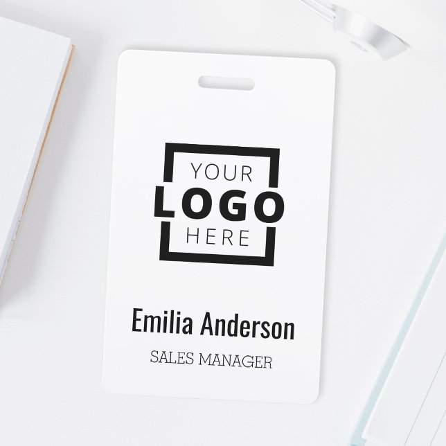 Company Logo with First and Last Names Bar Code ID Badge (Creator Uploaded)