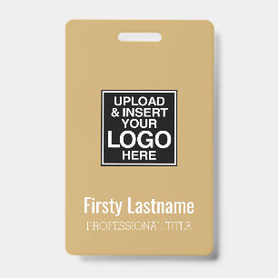 Company Logo with First and Last Names Bar Code ID Badge