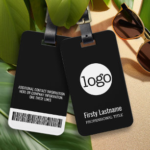 Company Logo with First and Last Names Bar Code Luggage Tag