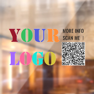Company Logo Your QR Code Business Window Cling