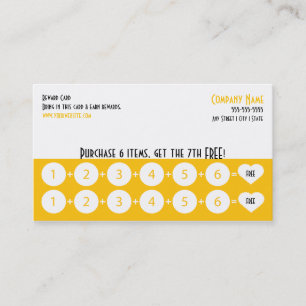 Company Loyalty Business Card Punch Card