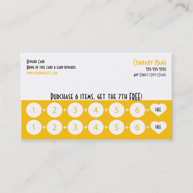 Company Loyalty Business Card Punch Card (Front)