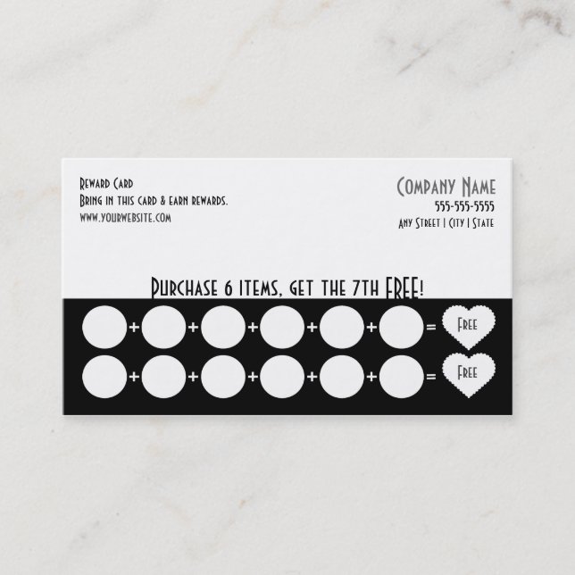 Company Loyalty Business Card Punch Card (Front)
