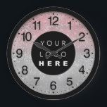 Company Minimalism  Custom Logo Gray Rose Large Clock<br><div class="desc">Unique minimal and decorative 
Corresponds to actual fashion trend in home decor.
You can change the shape and color of the hand.</div>