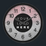 Company Minimalism  Custom Logo Gray Rose Large Clock<br><div class="desc">Unique minimal and decorative 
Corresponds to actual fashion trend in home decor.
You can change the shape and color of the hand.</div>