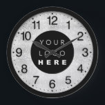 Company Minimalism Custom Logo Grey Silver Large Clock<br><div class="desc">Unique minimal and decorative
Corresponds to actual fashion trend in home decor.
You can change the shape and colour of the hand.</div>