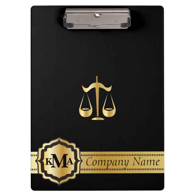 Company Monogram Style | Law | Lawyers | DIY Text Clipboard (Front)