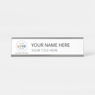 Company Name and Logo Business Desk Name Plate