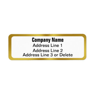 Company Name Bold Gold White 4 Line Return Address