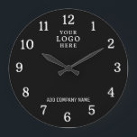 Company Name Business Logo Corporate Branded Promo Large Clock<br><div class="desc">Wall Clocks with company logo make unique corporate promotional gifts. Personalise with your business name and logo. The logo clocks also make great gifts of appreciation for employees.</div>