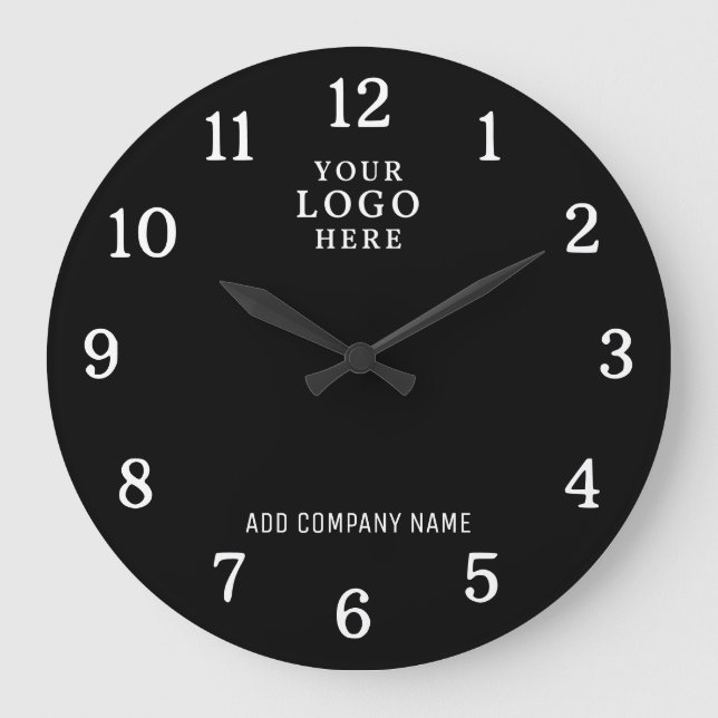Company Name Business Logo Corporate Branded Promo Large Clock (Front)