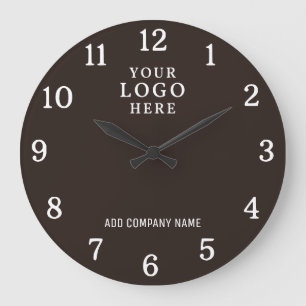 Company Name Business Logo Corporate Brown Branded Large Clock