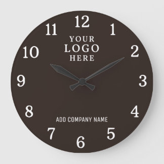 Company Name Business Logo Corporate Brown Branded Large Clock