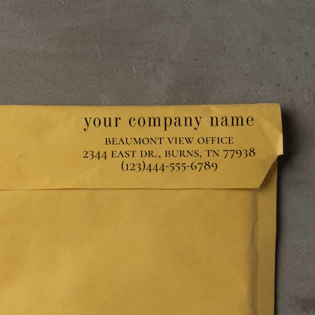 Company Name & Contact Details | Corporate Self-inking Stamp (Rubber Stamp Mock-up)