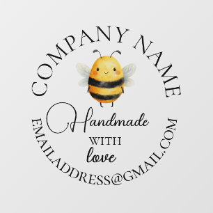 company name cute bee design window cling