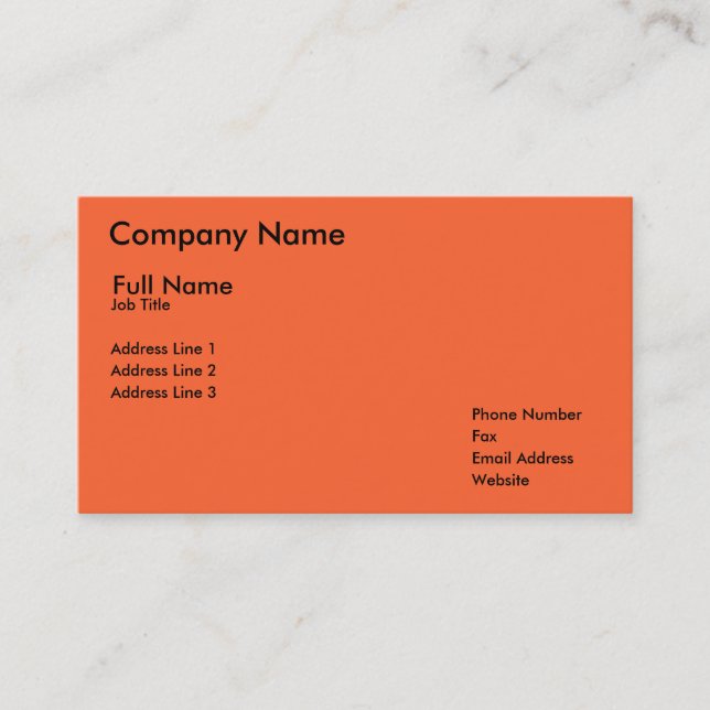 Company Name, Full Name, Job Title, Address Lin... Business Card (Front)